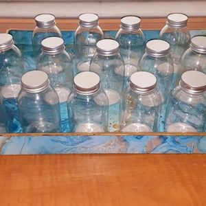Apothecary, Craft, Elixir, Decor, Plastic Jars w/ Metal Screw on Lids